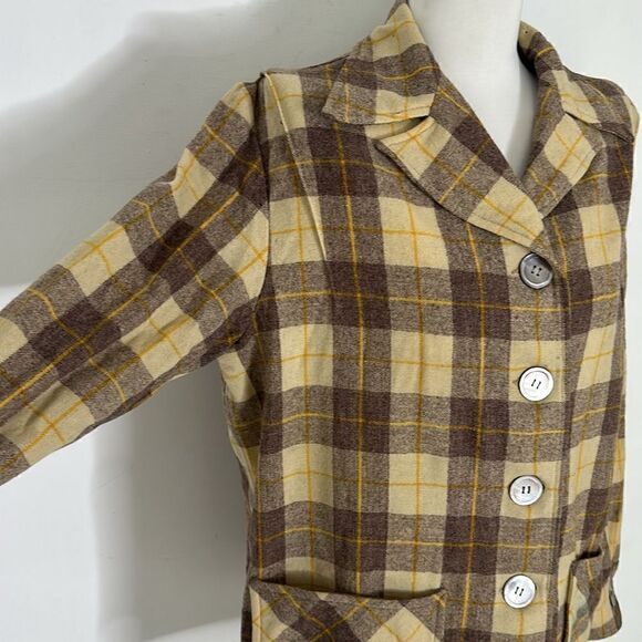 Vintage 40s Monterey Club Sportswear Plaid Wool Shacket As Is - Picture 2 of 8